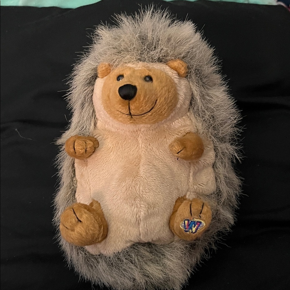 Cuddly Gray and Tan Hedgehog Plush Toy